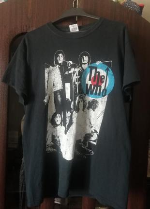 Брендовая мужская черная футболка. the who, р. m-l. состояние очень хорошее. перешлю.