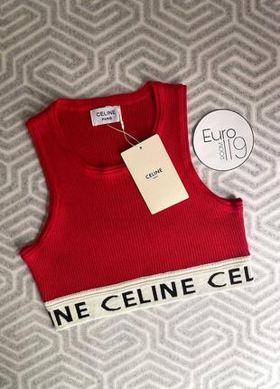 Топ celine червоний майка коротка