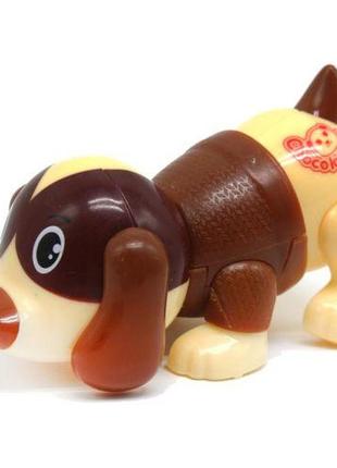 Заводна іграшка "собачка", коричнева