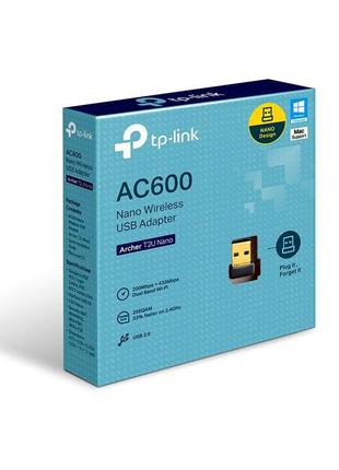 Беспроводной wi-fi адаптер usb ac600 tp-link archer t2u nano новый