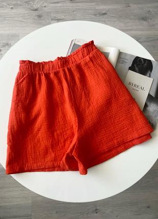 Червоні муслінові шорти бавовна морквяні