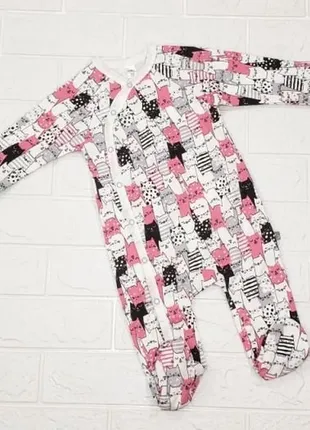 Чоловічок з закритими ніжками для дівчинки, р.68, котики mario kids 20в12-08-102 фото