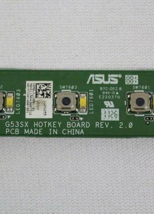 Дод. плата asus rog g53sx додаткова плата кнопок (60-n7chk1000-b01) б/в