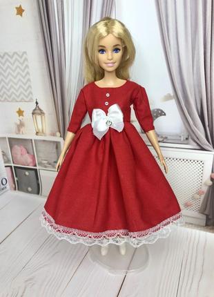 Одяг для ляльок барбі, червона сукня