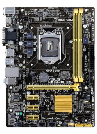 Материнская плата s1150 intel h81 gm 2*ddr3 asus h81m-plus  matx б/у