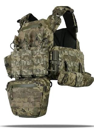 Комплект плитоноска kiborg gu gen.2 + 6 подсумков пиксель