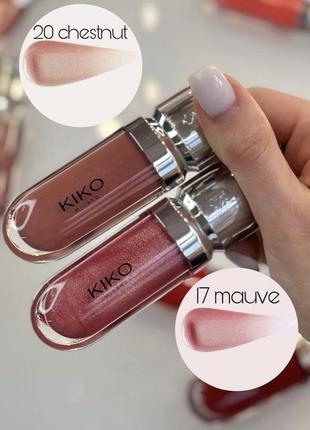 Коко 17 тон kiko milano 3d hydra lipgloss смягчающий блеск для губ