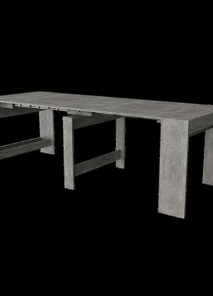 Обеденный раздвижной стол для кухни неман питон лайт бетон