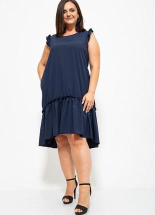 Жіноча сукня однотонна сезон літо-демісезон колір темно-синій розмір s fg_00560