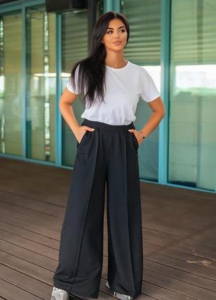 Женские стильные брюки палаццо батал новинка 2024