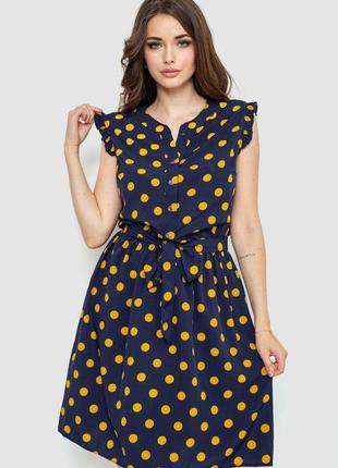 Плаття в горох, колір синьо-жовтий, розмір m fa_006640