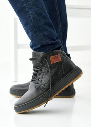 Чоловічі черевики шкіряні зимові чорні розмір 42 fv_002945