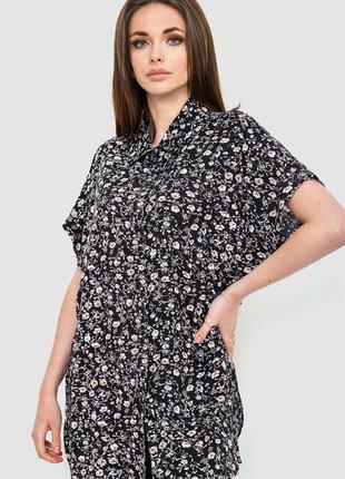 Сорочка жіноча штапель, колір чорно-бежевий, розмір l-xl fa_010099