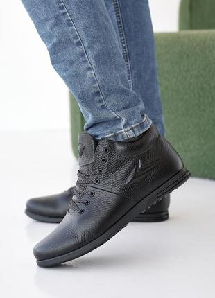 Чоловічі черевики шкіряні зимові чорні розмір 44 fv_000520