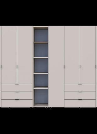 Шкаф для одежды в спальню гелар кашемир 309.4х49.5х203.4 распашной гардероб для спальни шкафы этажерка
