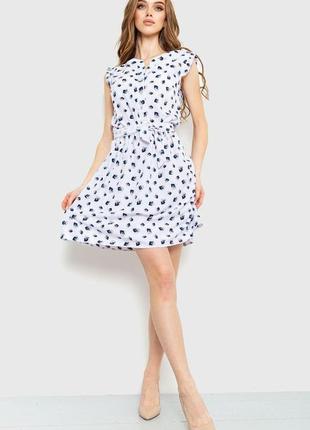 Платье с принтом, цвет бело-синий, 230r007-8