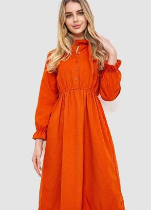 Жіноча сукня однотонна сезон весна-осінь колір теракотовий розмір s-m fg_01574