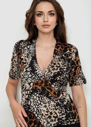 Блуза, цвет бежево-коричневый,  размер m-l fa_010077