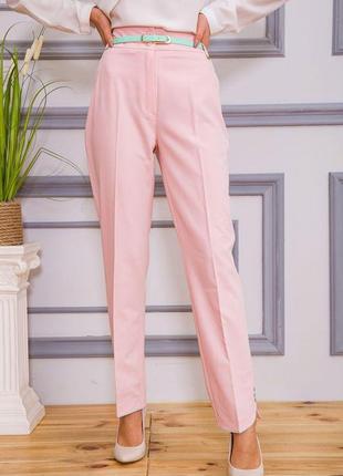 Класичні жіночі штани, рожевого кольору, з ремінцем, розмір 38 fa_000172