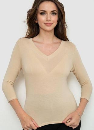 Лонгслив женский укороченный , цвет бежевый, размер s fa_010007