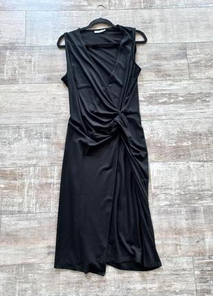 Платье на запах черная элегантная