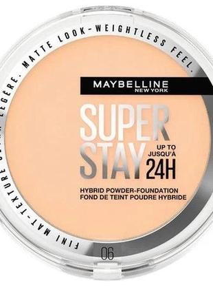 Стойкая компактная тональная крем-пудра maybelline new york superstay 24h hybrid powder-foundation 06, 9 г1 фото