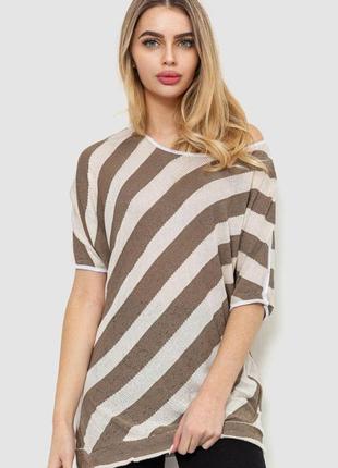 Кофта женская в полоску, цвет бежево-молочный, размер l-xl fa_009126