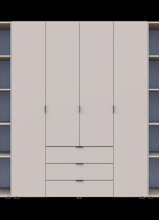 Шкаф для одежды в спальню гелар кашемир 231.4х49.5х203.4 распашной гардероб для спальни шкафы этажерки