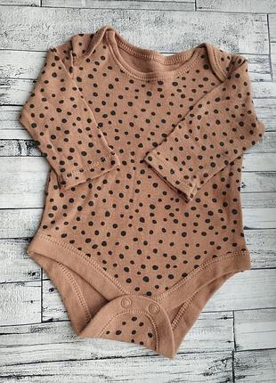 Детский боди с длинными рукавами на девочку 0-3 мес.