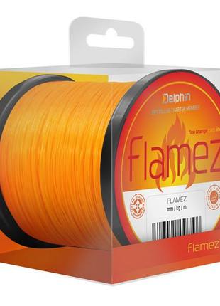 Коропова волосінь delphin flamez 600 м 0,25 мм 5 кг оранжева