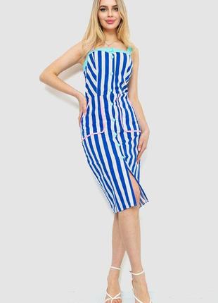 Женское платье в полоску сезон лето-демисезон цвет сине-белый размер s fg_01385