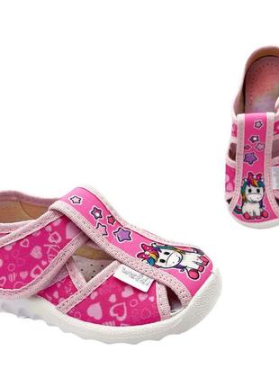 Тапочки на липучках для девочек waldi 360-290/25 розовый 25 размер