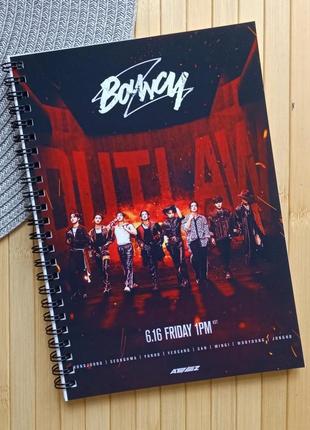 Скетчбук ейтіз ateez на пружине 30 листов белая бумага 14699