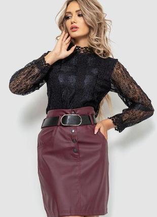 Блуза жіноча класична гіпюрова, колір чорний, 204r154