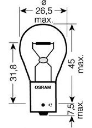 7507-bli2 osram лампа py21w 12v 21w bau15s bli standard (7507-02b)