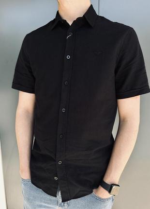Мужская рубашка с коротким рукавом лен code