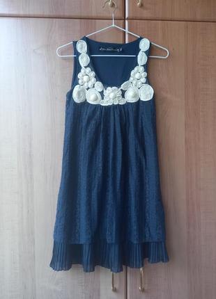 Синя літня коротка міні сукня/плаття.