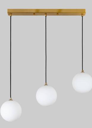 Бронзовая люстра с белыми 15см плафонами (61-p150f-3 brz+wh 500)