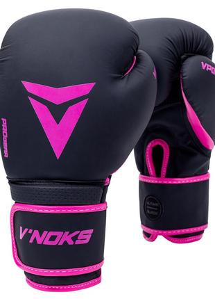 Боксерські рукавиці v`noks ultima black fuxia 10 ун.