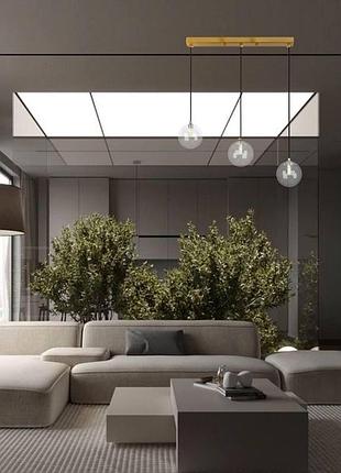 Бронзовая люстра с прозрачными 15см плафонами (61-p150f-3 brz+cl 500)3 фото