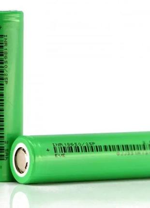 Акумулятор eve li-ion 18650 2500mah (inr18650-25p) 30a високострумовий