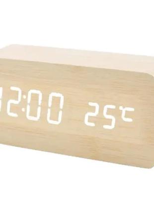 Часы электронные настольные в деревянном корпусе vst-862