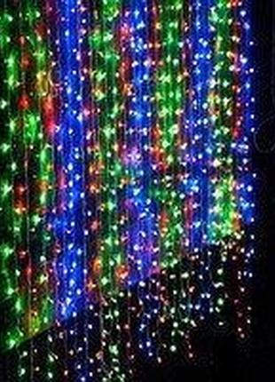 Гірлянда шторка, водоспад xmas 3902 480-m, новорічна, світлодіодна, 3x3 м, 480 ламп, різнобарвна