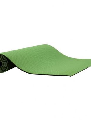 Коврик для фитнеса и йоги 1830*610*6 мм tpe зелено-чорный
