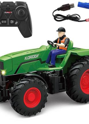 Радиоуправляемый трактор с фигуркой водителя и светом фар на аккумуляторе