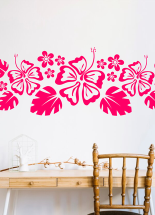 Вінілова інтер'єрна самоклейна наклейка декор на стіну (шпалери, фарбу) "квіти" (будь-який колір)2 фото