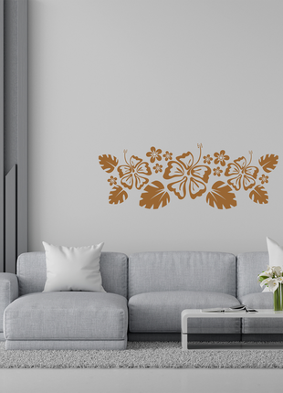 Вінілова інтер'єрна самоклейна наклейка декор на стіну (шпалери, фарбу) "квіти" (будь-який колір)1 фото