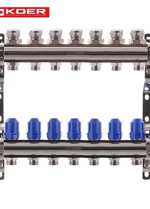 Коллектор для теплого пола koer 9 контуров 1"/3/4" kr.1100 kr2635