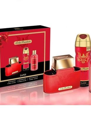 Подарочный набор женский emper lady presidente (edp/80ml + deo/200ml + sh/gel/250ml)