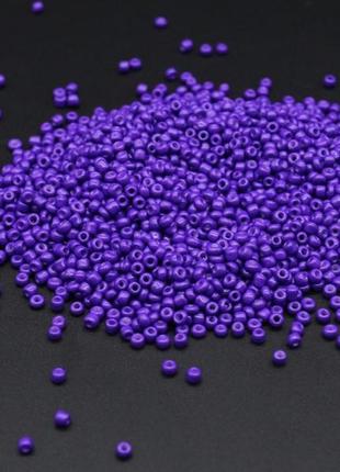 Фіолетовий бісер для бісероплетіння круглий №8/0. 3 мм. непрозорий 100г/уп. ааа намистини для декору